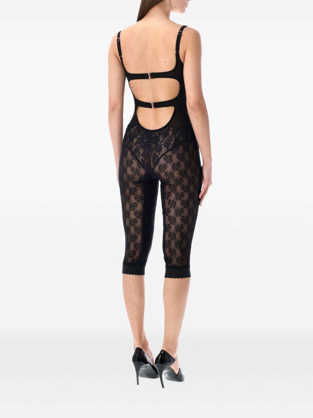 Tuta intera con pizzo in nero The Attico - donna 