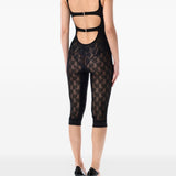 Tuta intera con pizzo in nero The Attico - donna 