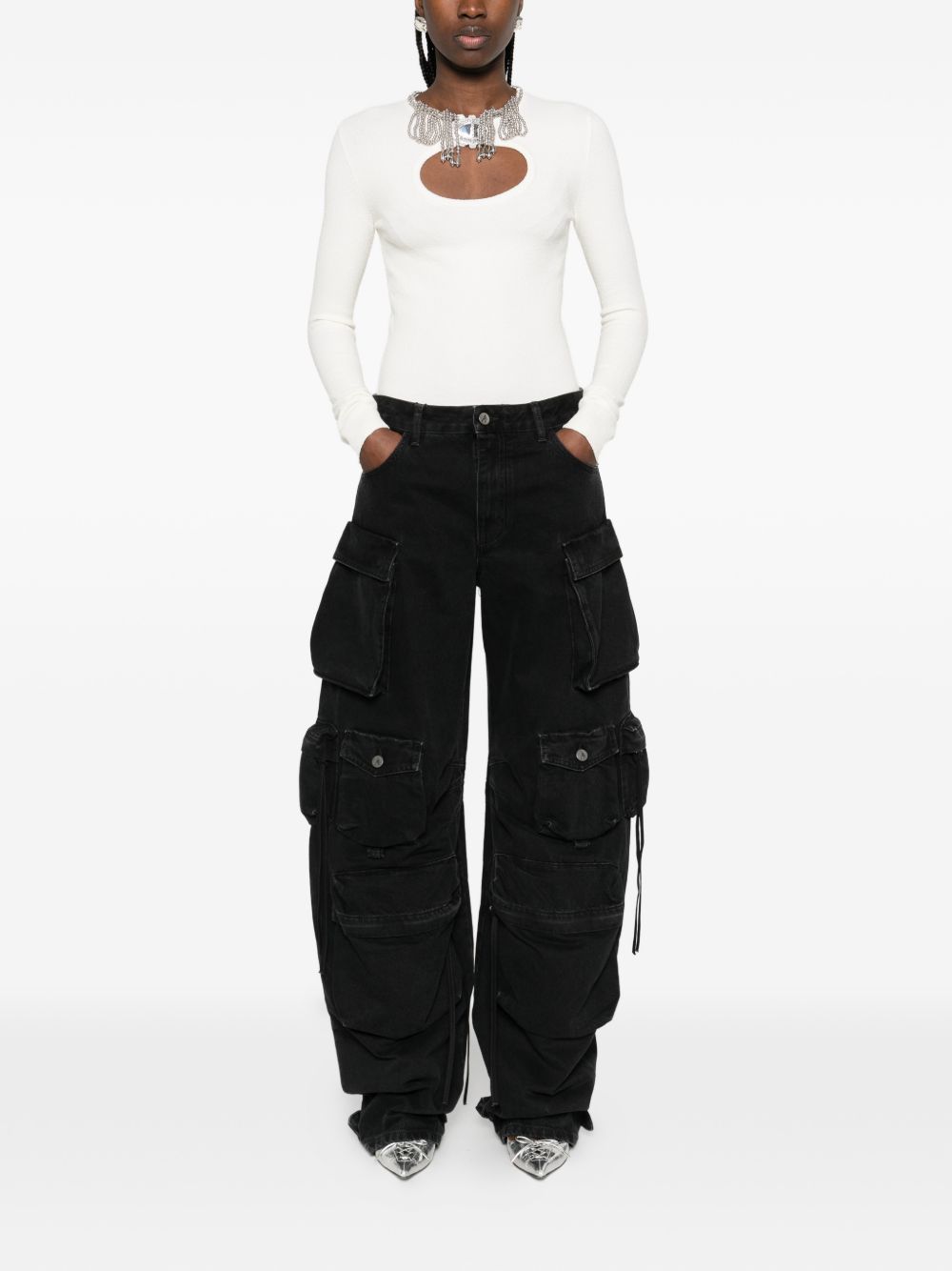 Jeans cargo con tasche in nero The Attico - donna 