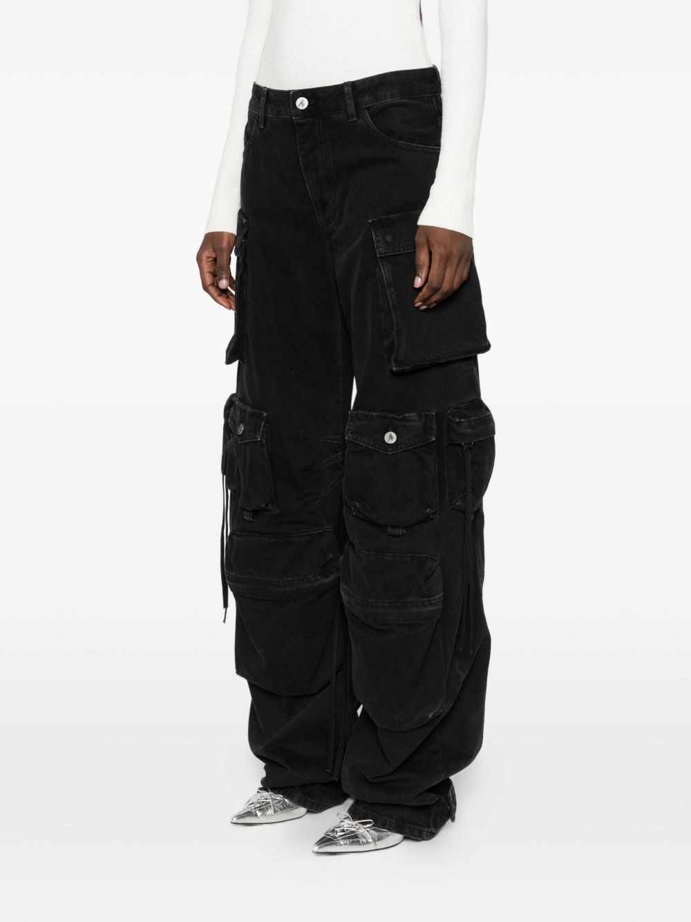 Jeans cargo con tasche in nero The Attico - donna 