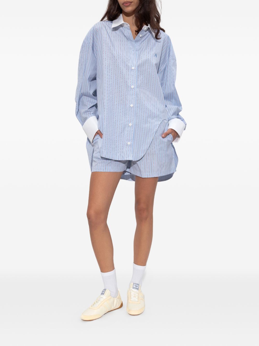 Shorts corti a righe in azzurro The attico - donna 