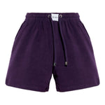 Shorts con coulisse e logo in viola The attico - donna 