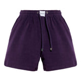 Shorts con coulisse e logo in viola The attico - donna 