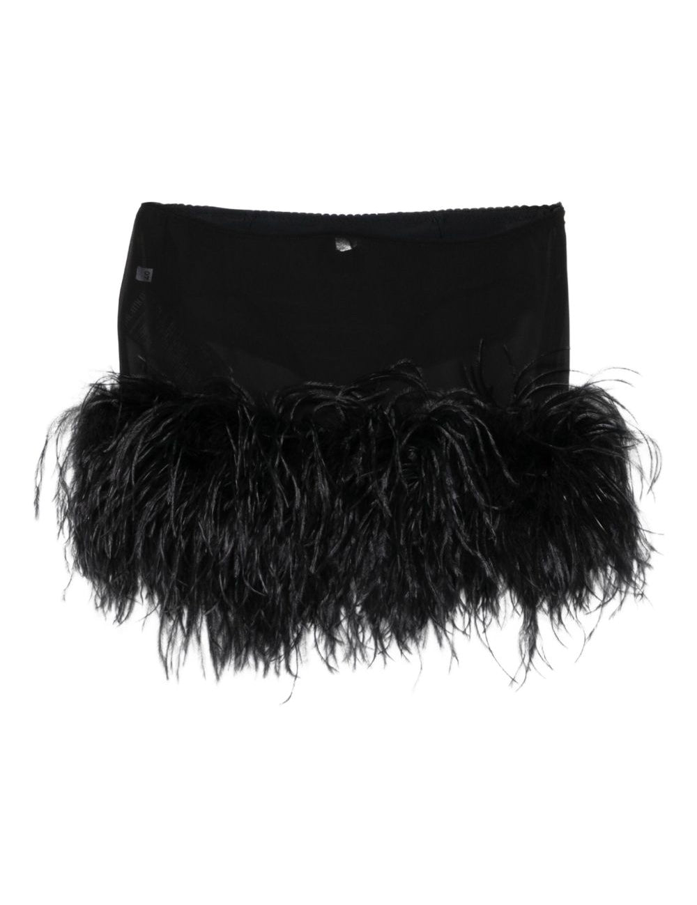 Minigonna con piume in nero The attico - donna 