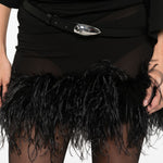 Minigonna con piume in nero The attico - donna 