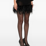 Minigonna con piume in nero The attico - donna 