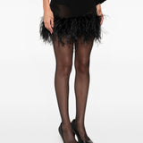 Minigonna con piume in nero The attico - donna 