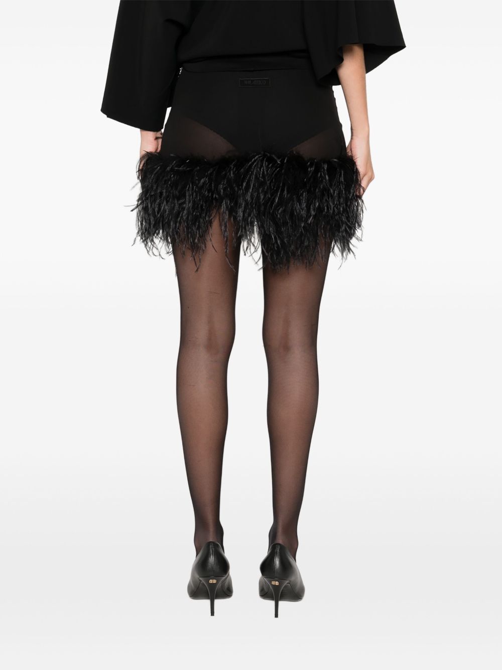 Minigonna con piume in nero The attico - donna 