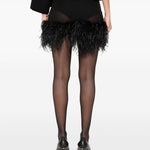 Minigonna con piume in nero The attico - donna 