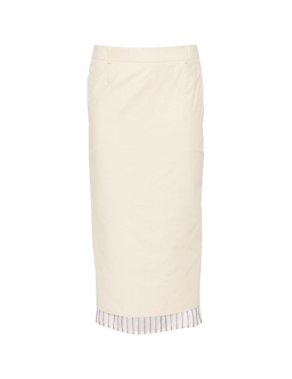 Gonna midi con bordo a righe in beige The attico - donna 