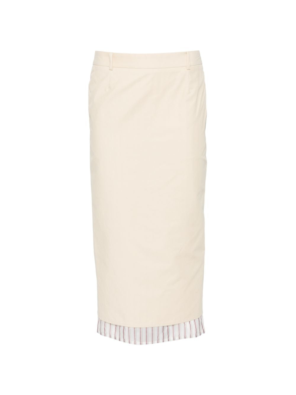 Gonna midi con bordo a righe in beige The attico - donna 