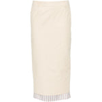 Gonna midi con bordo a righe in beige The attico - donna 