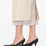 Gonna midi con bordo a righe in beige The attico - donna 