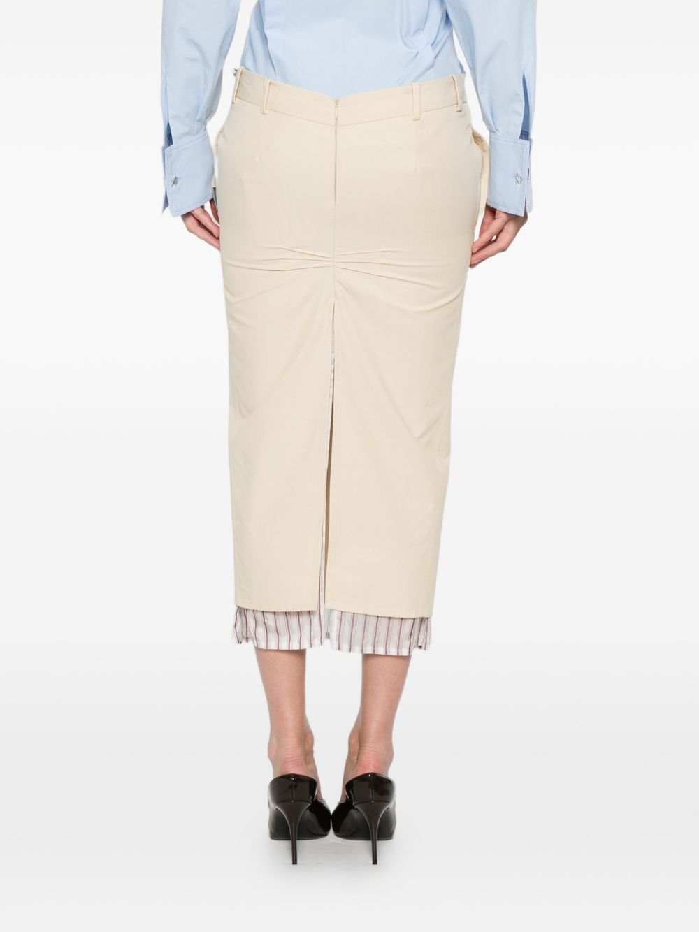 Gonna midi con bordo a righe in beige The attico - donna 