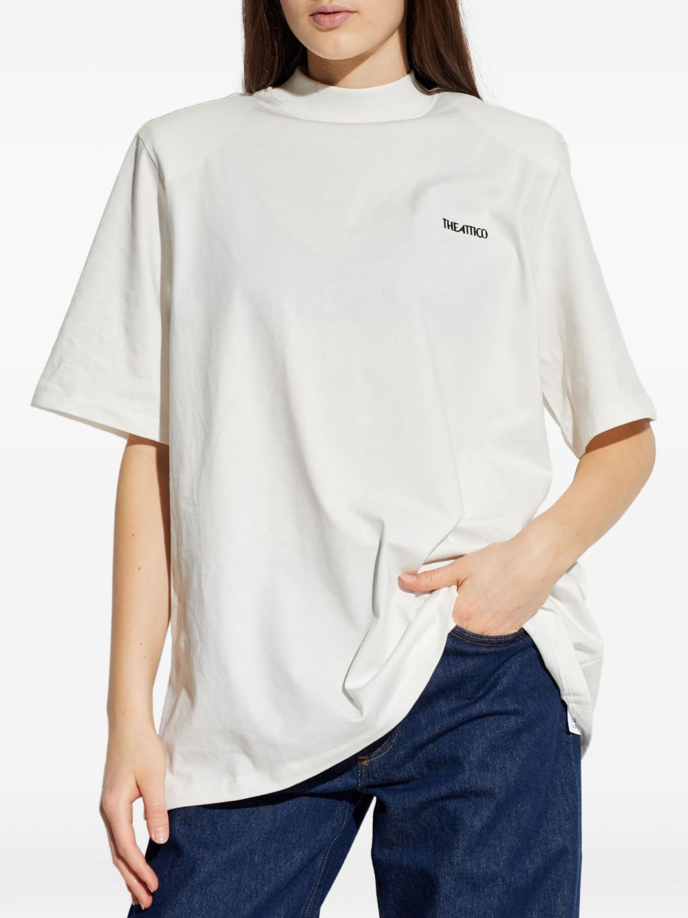 T-shirt con logo in bianco The attico - donna 