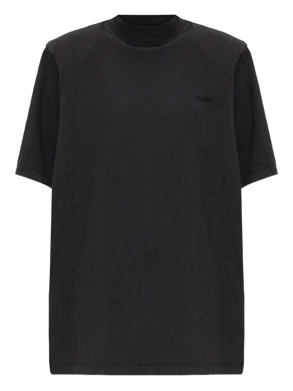 T-shirt a maniche corte con logo ricamato in nero The attico - donna 