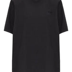 T-shirt a maniche corte con logo ricamato in nero The attico - donna 