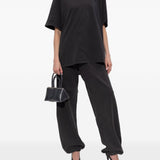 T-shirt a maniche corte con logo ricamato in nero The attico - donna 