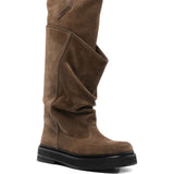 Stivali alti al ginocchio in pelle walk 35mm in marrone The attico - donna 