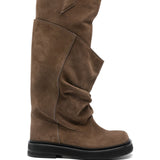 Stivali alti al ginocchio in pelle walk 35mm in marrone The attico - donna 