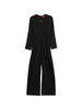 The latest black V-neck one-piece jumpsuit - women
