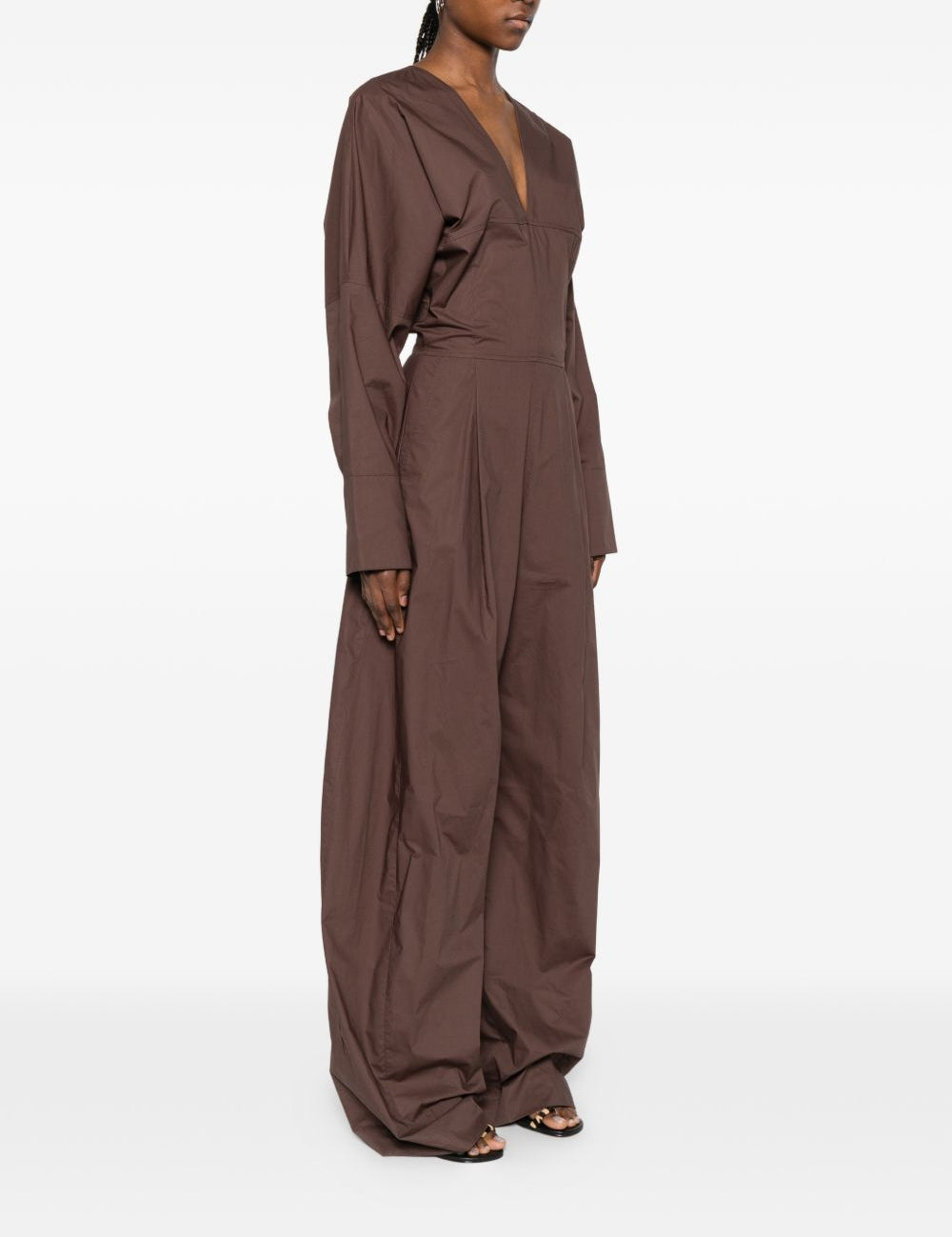 Tuta intera con scollo a V in marrone The latest - donna 