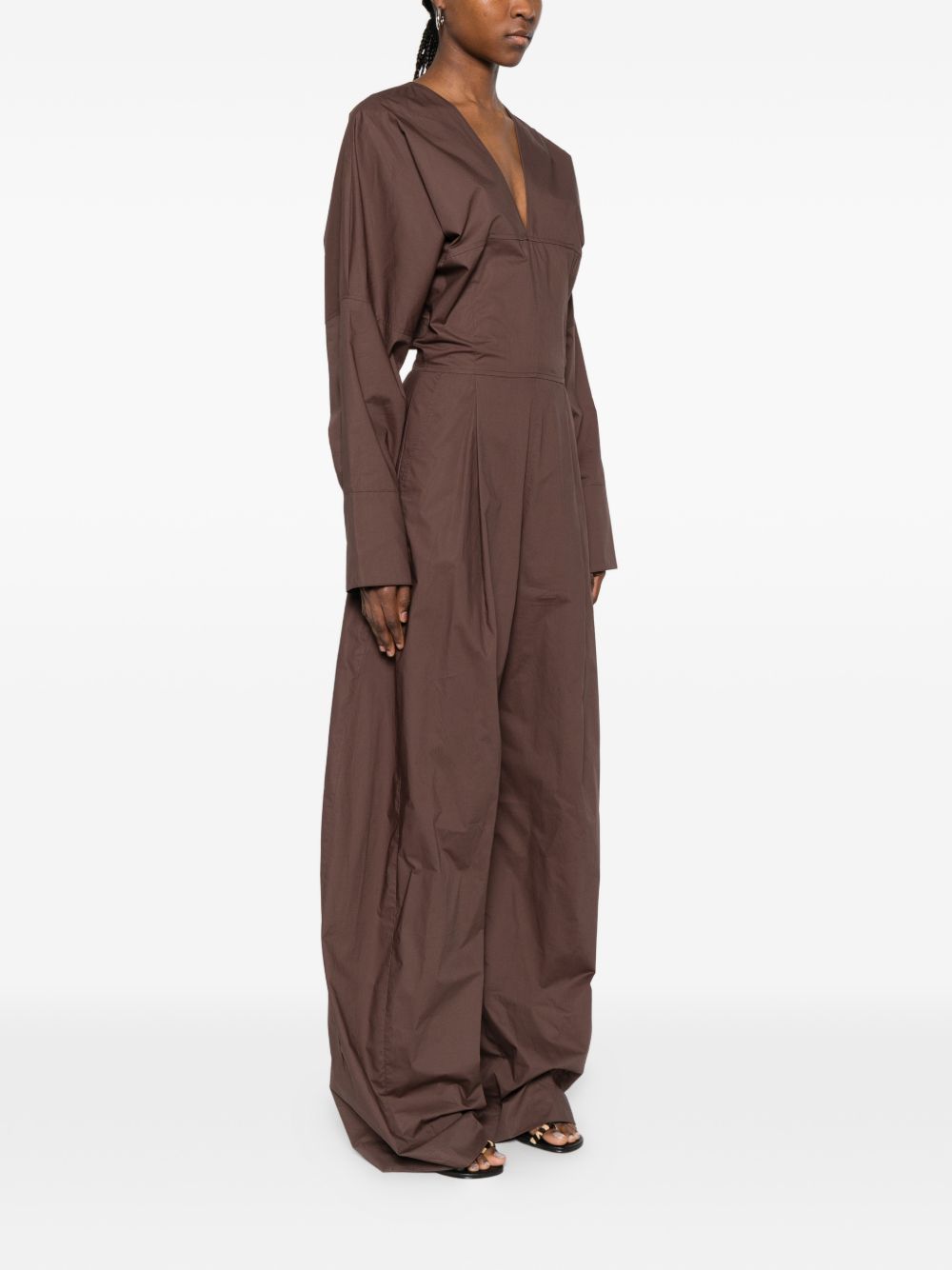 Tuta intera con scollo a V in marrone The latest - donna 