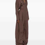 Tuta intera con scollo a V in marrone The latest - donna 