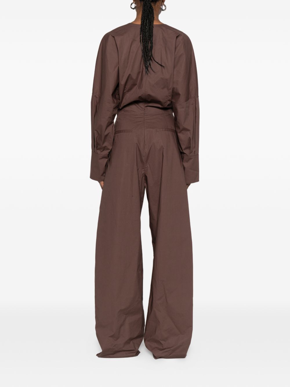 Tuta intera con scollo a V in marrone The latest - donna 