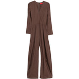 Tuta intera con scollo a V in marrone The latest - donna 