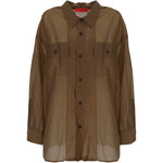 Camicia con bottoni semi-trasparente in marrone The latest - donna<BR/><BR/><BR/> 