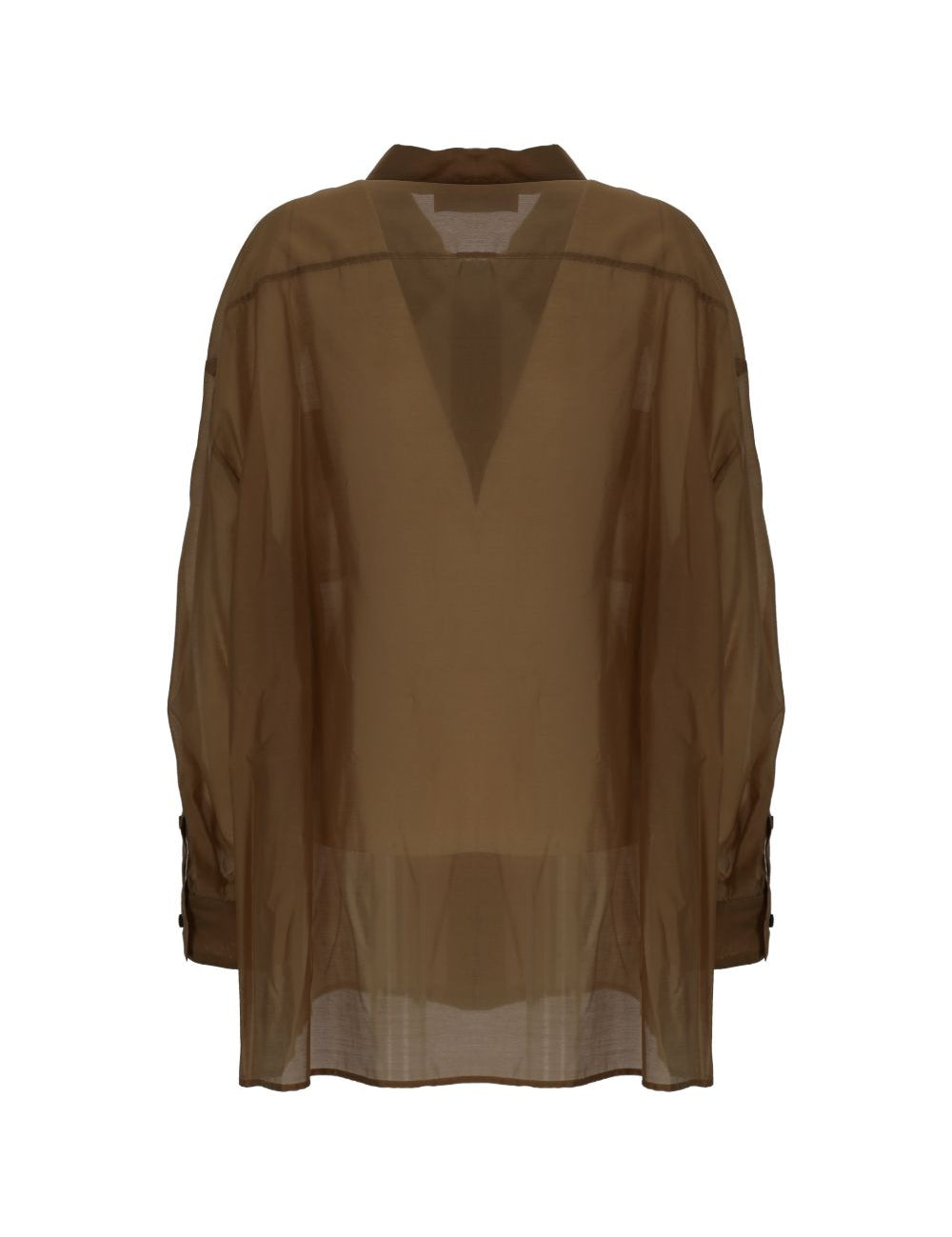 Camicia con bottoni semi-trasparente in marrone The latest - donna<BR/><BR/><BR/> 