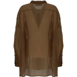 Camicia con bottoni semi-trasparente in marrone The latest - donna<BR/><BR/><BR/> 