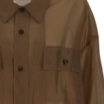 Camicia con bottoni semi-trasparente in marrone The latest - donna<BR/><BR/><BR/> 