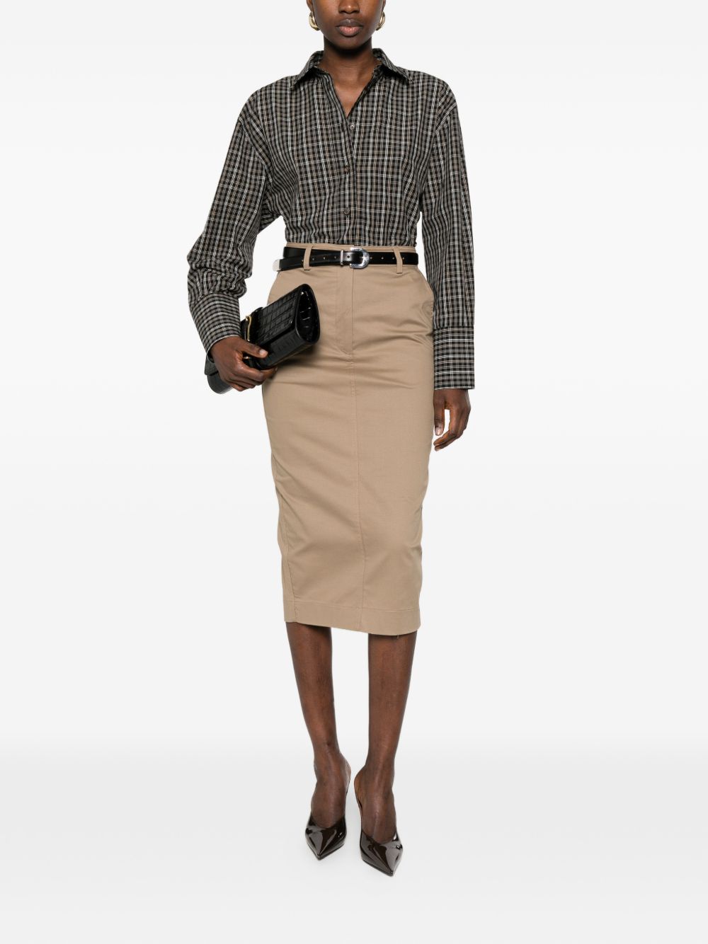 Gonna midi Donna a matita in marrone the latest - donna 