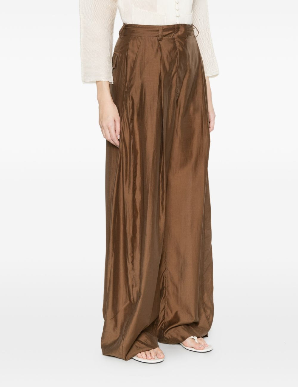Pantaloni palazzo a pieghe Billie in marrone The latest - donna 