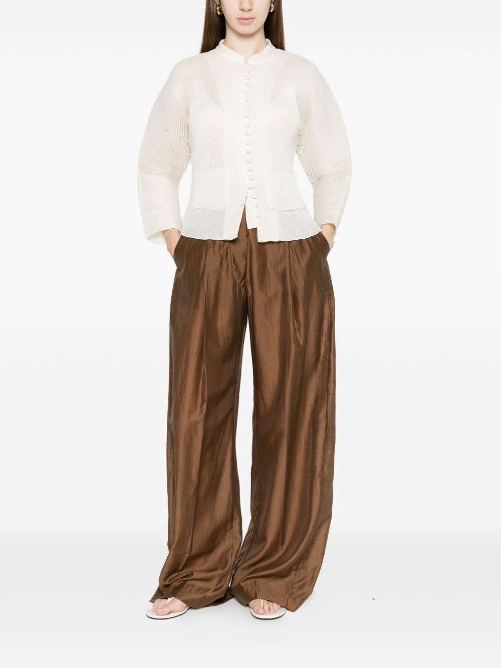 Pantaloni palazzo a pieghe Billie in marrone The latest - donna 