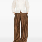 Pantaloni palazzo a pieghe Billie in marrone The latest - donna 