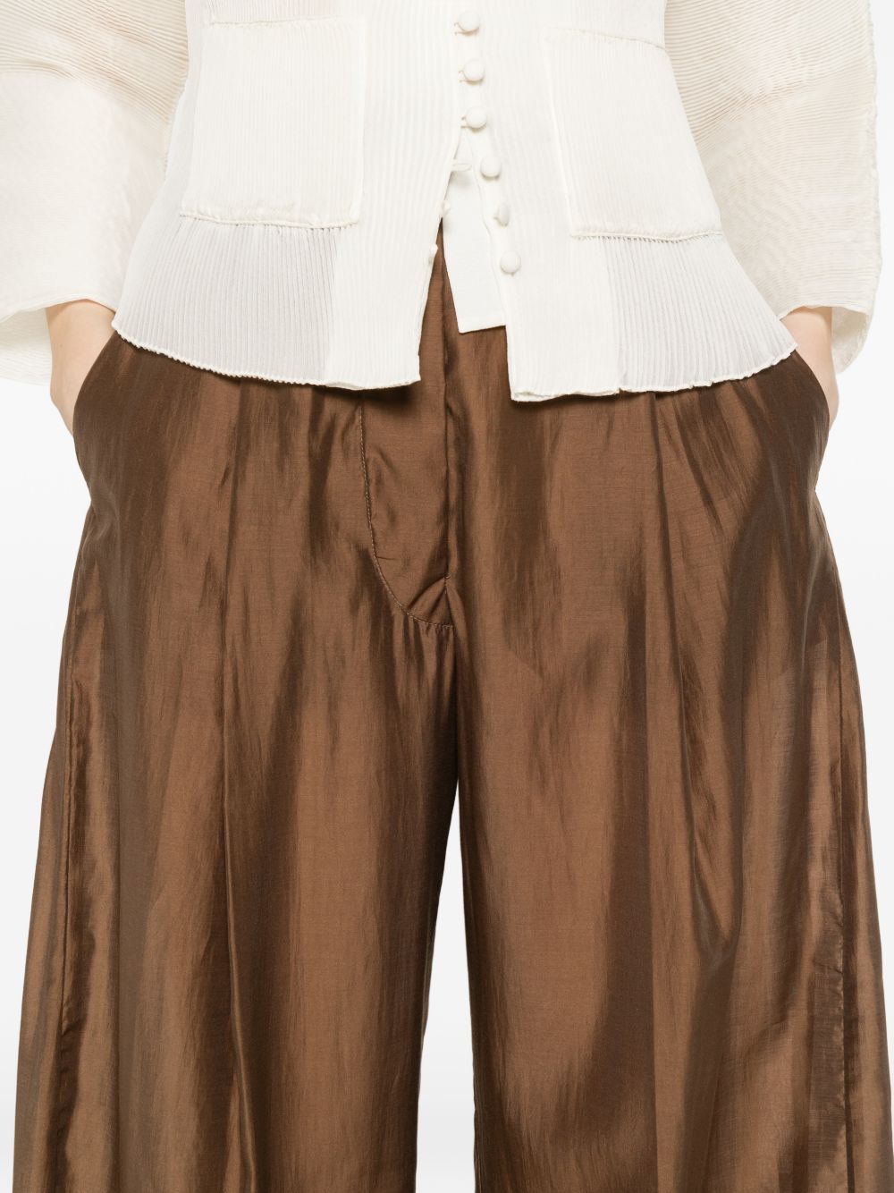 Pantaloni palazzo a pieghe Billie in marrone The latest - donna 