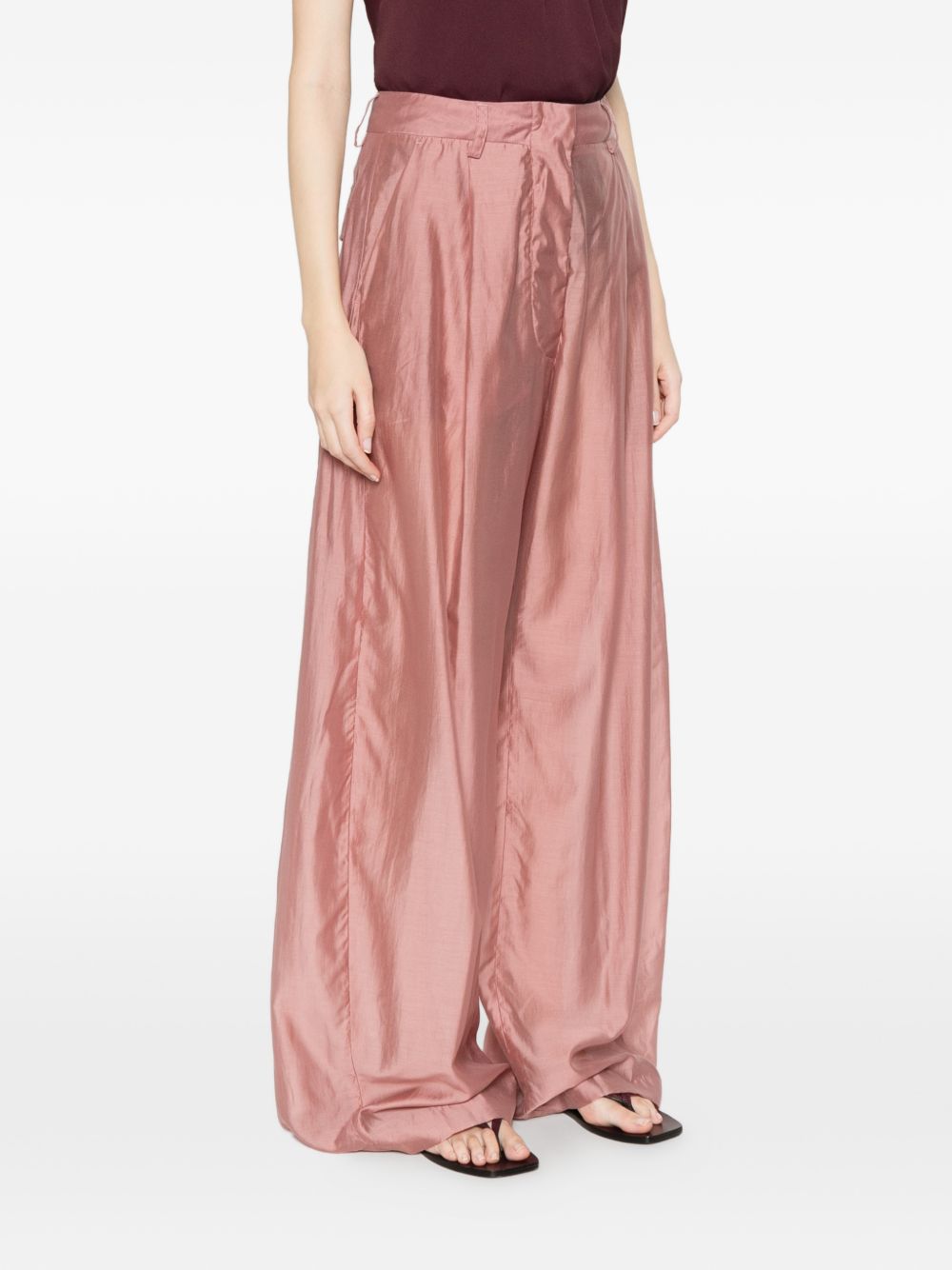 Pantaloni palazzo a pieghe Billie in rosa The latest - donna 