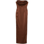 Abito lungo con dettglio fiocco in marrone The New Arrivals - donna 