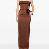 Abito lungo con dettglio fiocco in marrone The New Arrivals - donna 