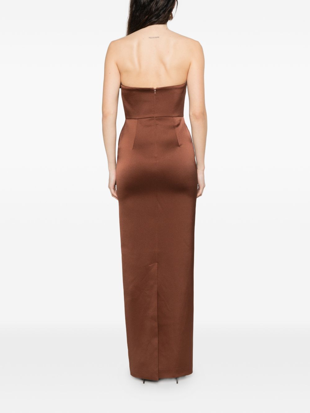 Abito lungo con dettglio fiocco in marrone The New Arrivals - donna 