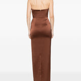 Abito lungo con dettglio fiocco in marrone The New Arrivals - donna 
