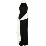 Abito lungo leia in nero e bianco The New Arrivals - donna 