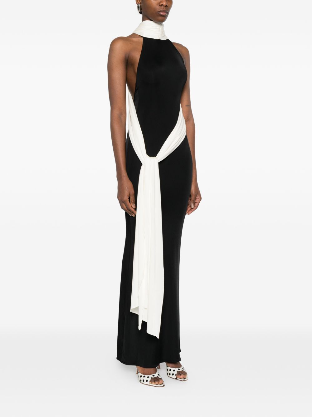Abito lungo leia in nero e bianco The New Arrivals - donna 