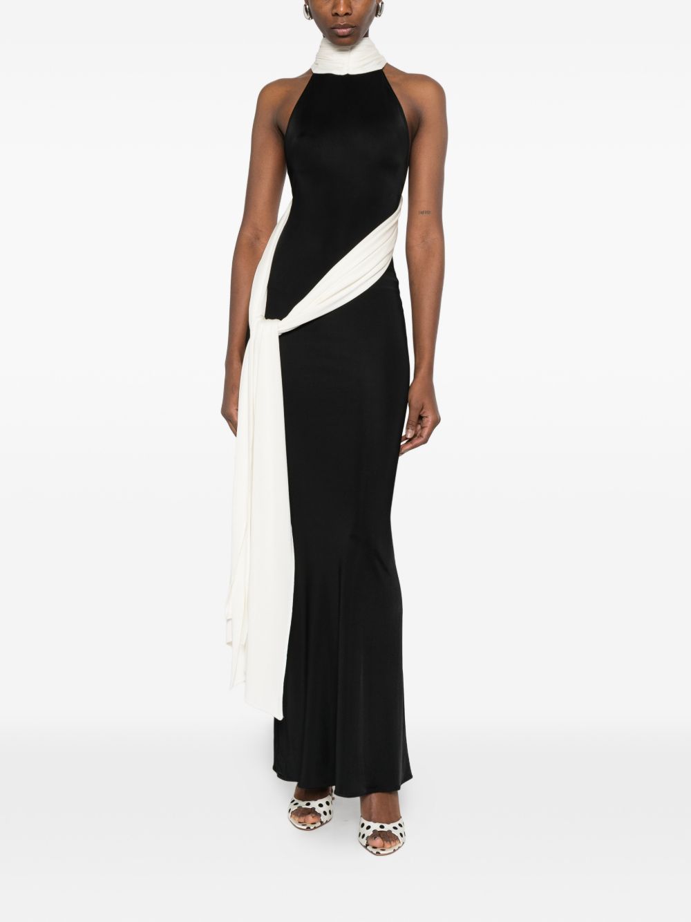 Abito lungo leia in nero e bianco The New Arrivals - donna 