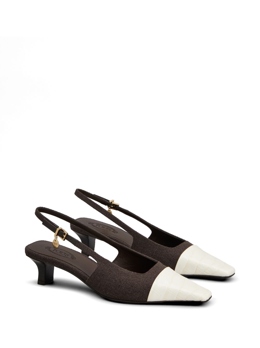 Decollete con punta a contrasto in marrone e beige Tod's - donna 