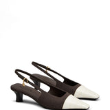 Decollete con punta a contrasto in marrone e beige Tod's - donna 