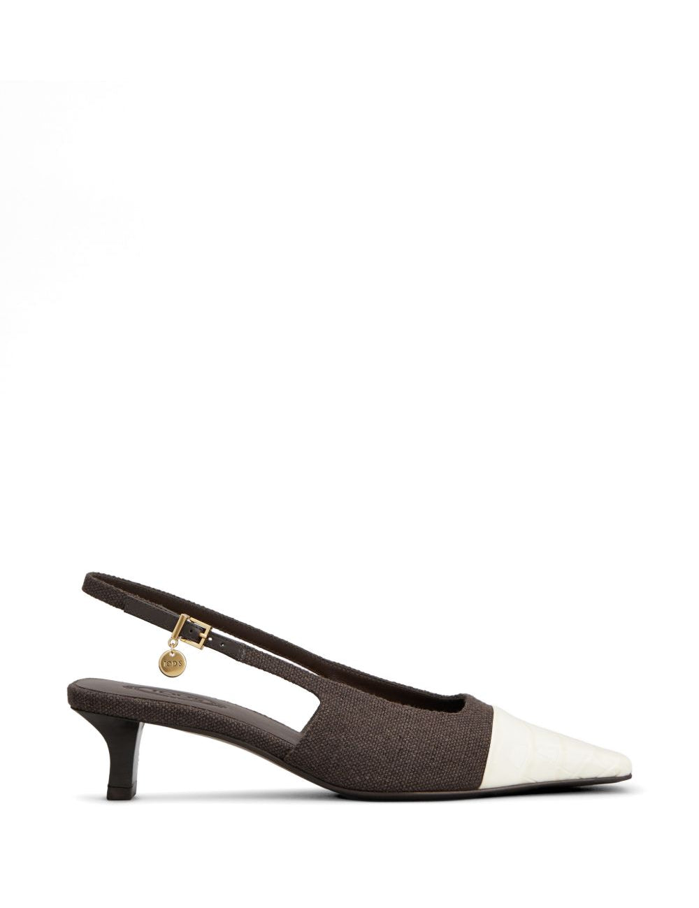 Decollete con punta a contrasto in marrone e beige Tod's - donna 